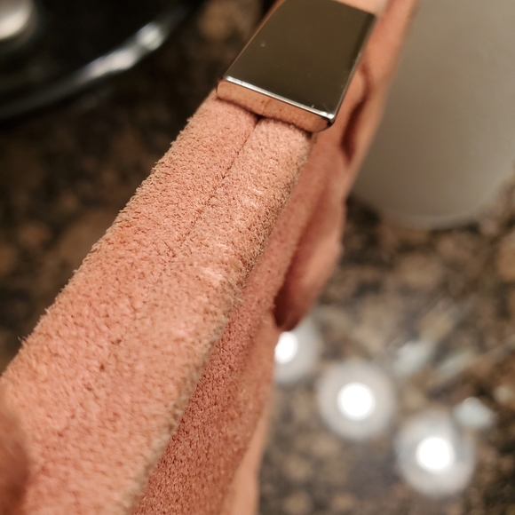 Pink leather clutch Purse With handle - Picture 13 of 14